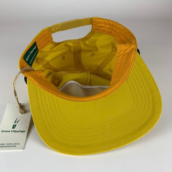 Grass Clippings Stay Grassy Mens Yellow Golfer Snapback Hat New - Picture 4 of 5
